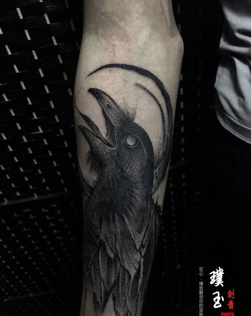 乌鸦纹身图片