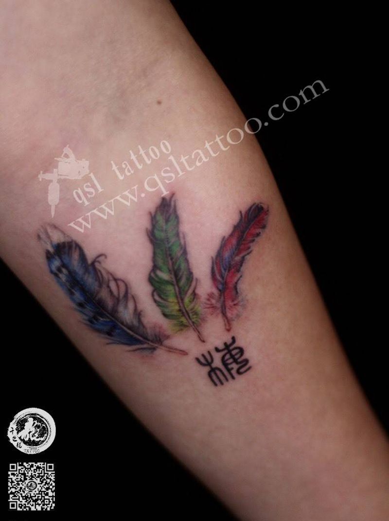 羽毛纹身图片
