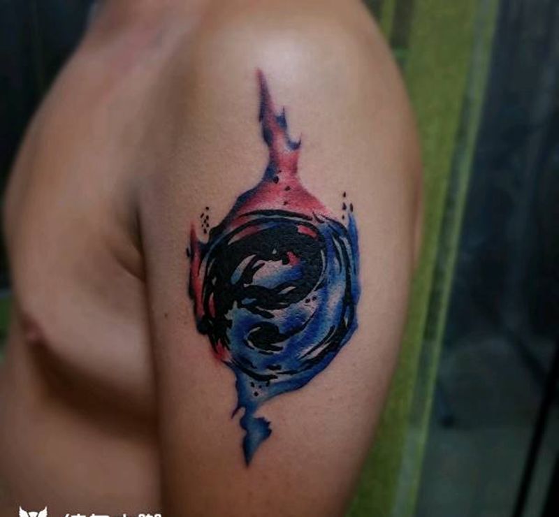 水墨太极纹身图片