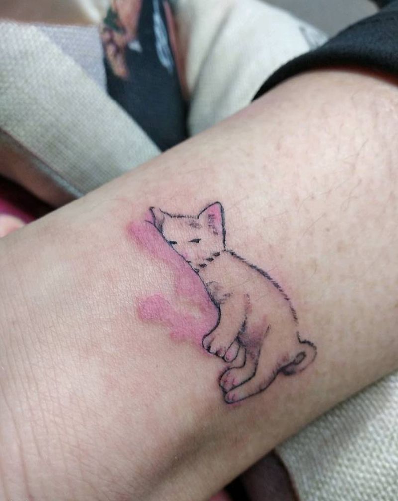 小懒猫纹身图片