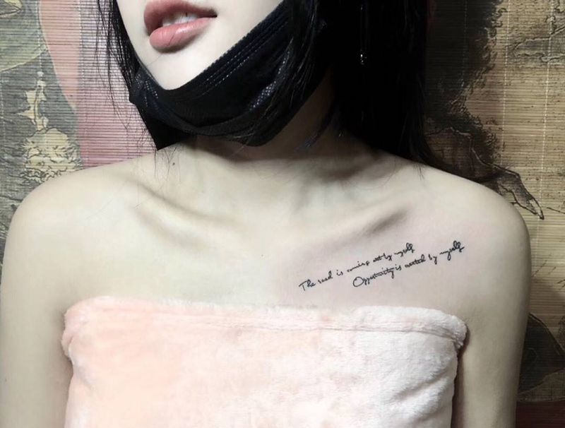 小清新纹身图片_肩部纹身图案