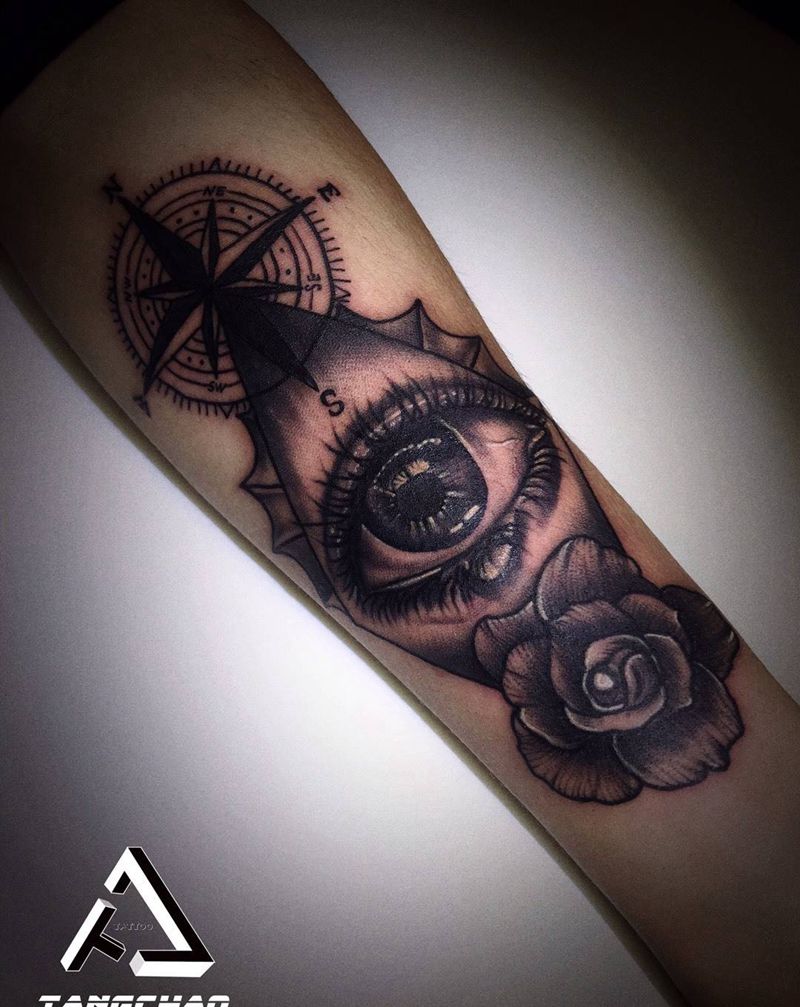 眼纹身图片_手臂欧美写实纹身图案