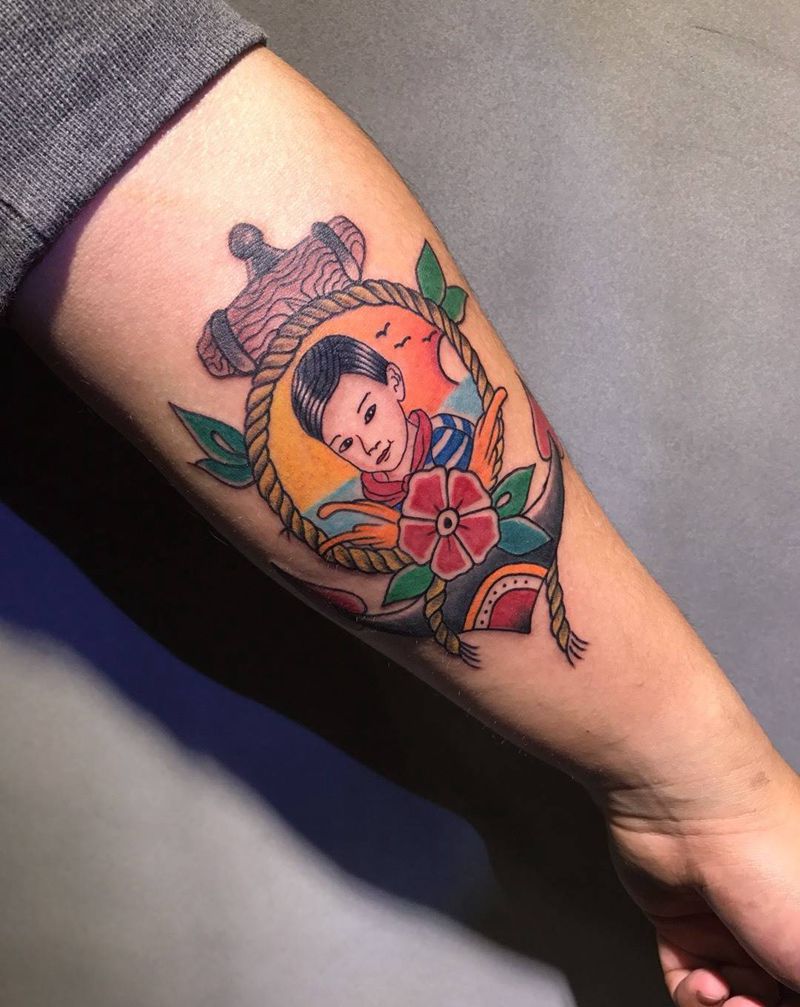 School纹身图片_手臂Old School纹身图案