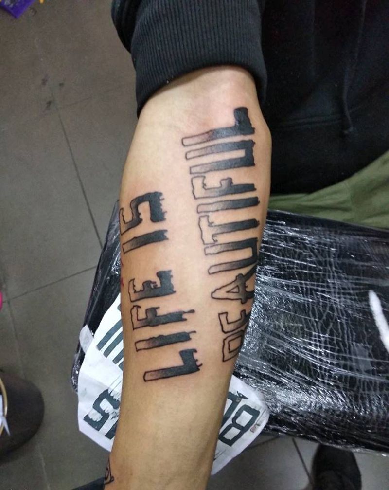 墙绘字体纹身图片