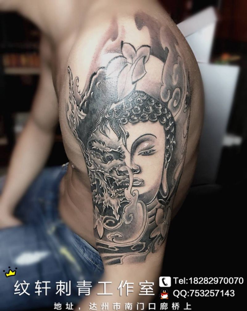 佛与魔纹身图片