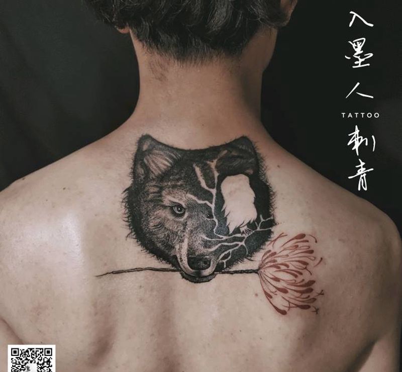 狼头纹身图片