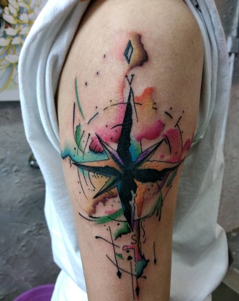 泼墨遮盖纹身图片