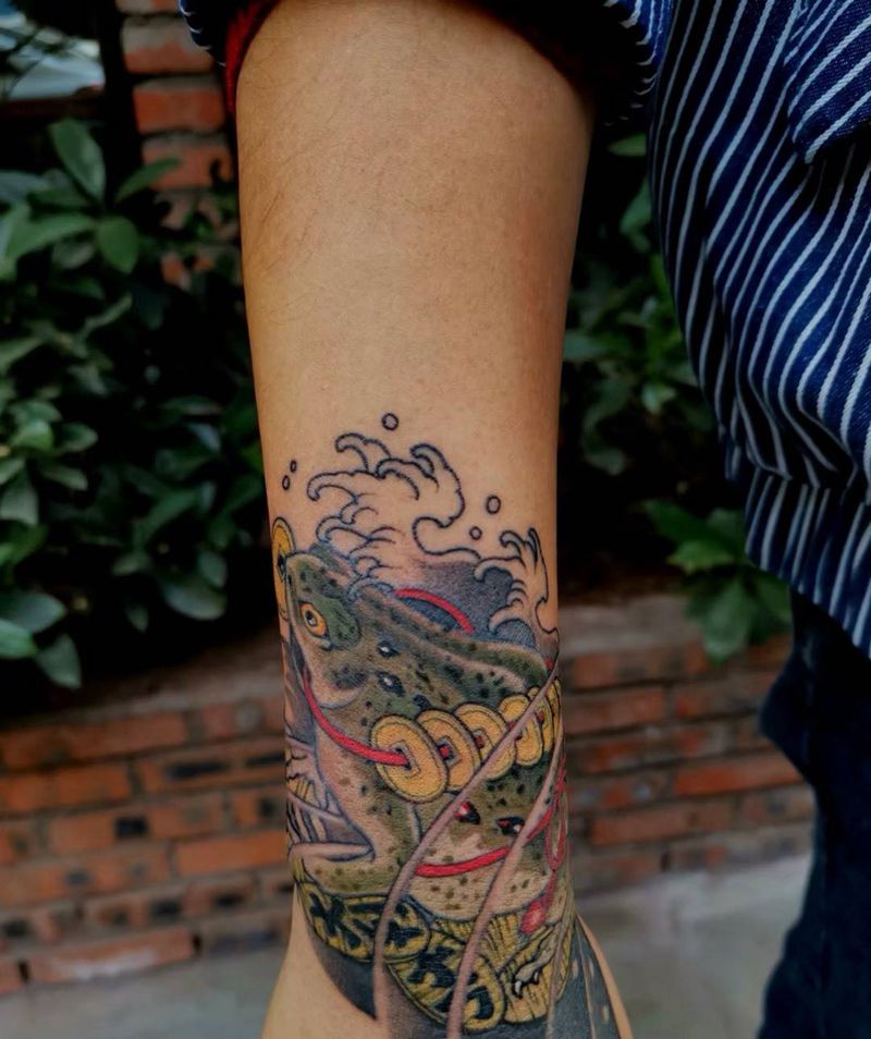 #遮盖#金蟾纹身图片