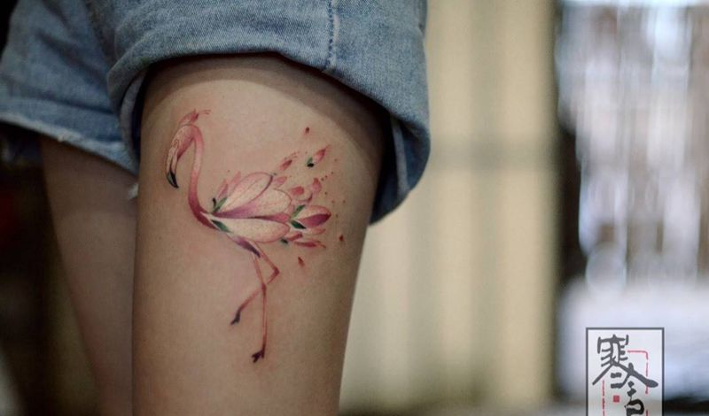 火烈鸟纹身图片