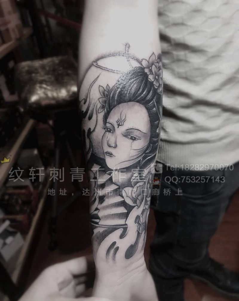 艺妓纹身图片