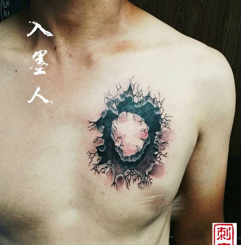 裂缝石头纹身图片