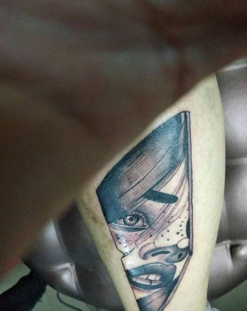 写实小腿纹身图片