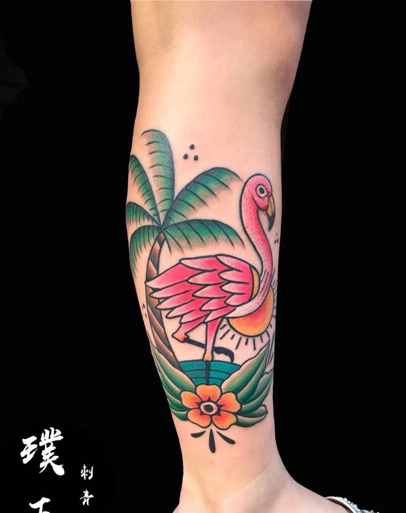火烈鸟纹身图片