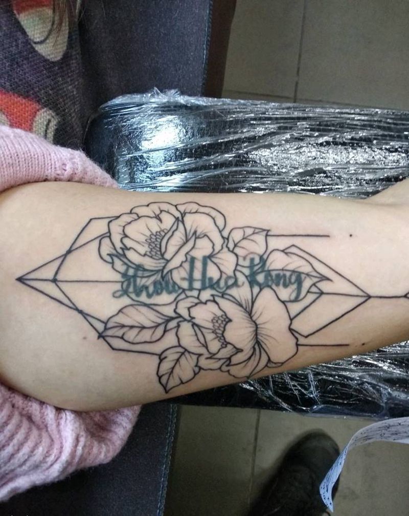 素花，客人的要求纹身图片