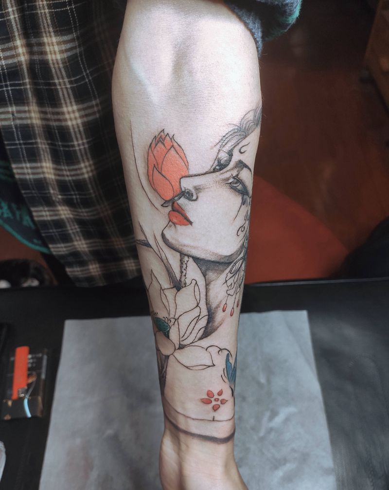 遮盖旧图  未完纹身图片_手部手臂老传统水墨纹身图案