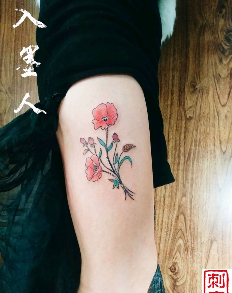 女人花纹身图片