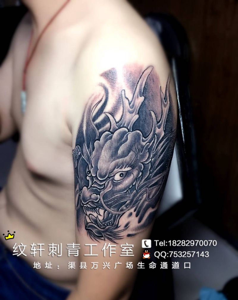 龙头纹身图片