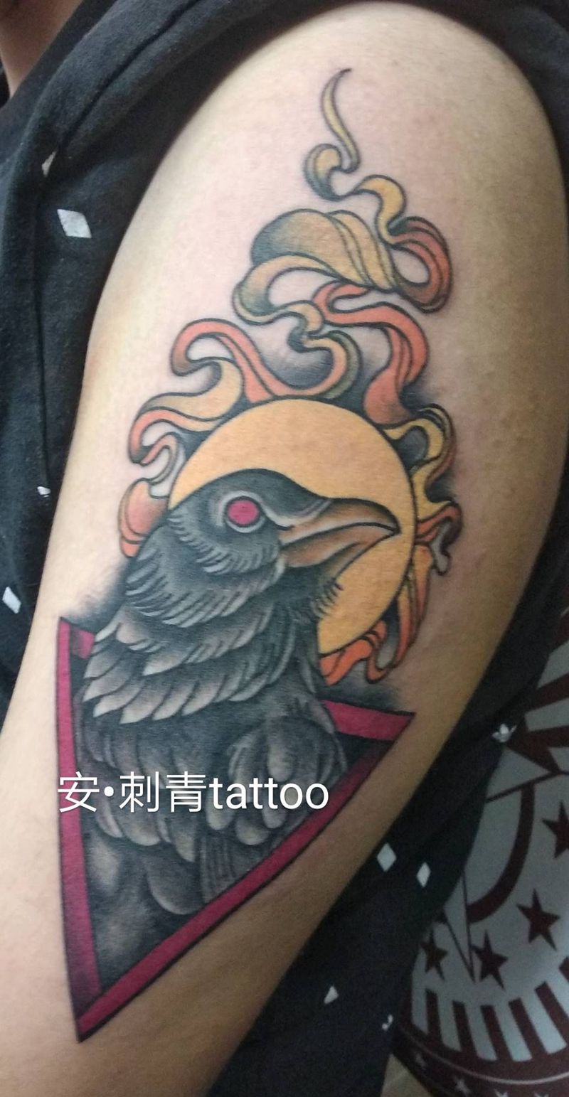 乌鸦纹身图片