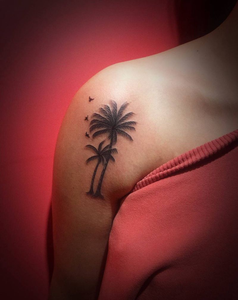 椰子树纹身图片