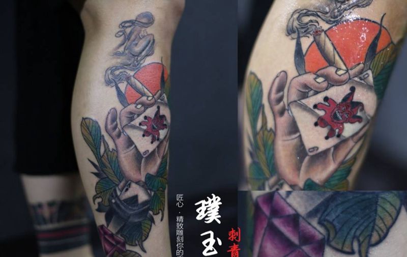 new school遮盖失败纹身纹身图片