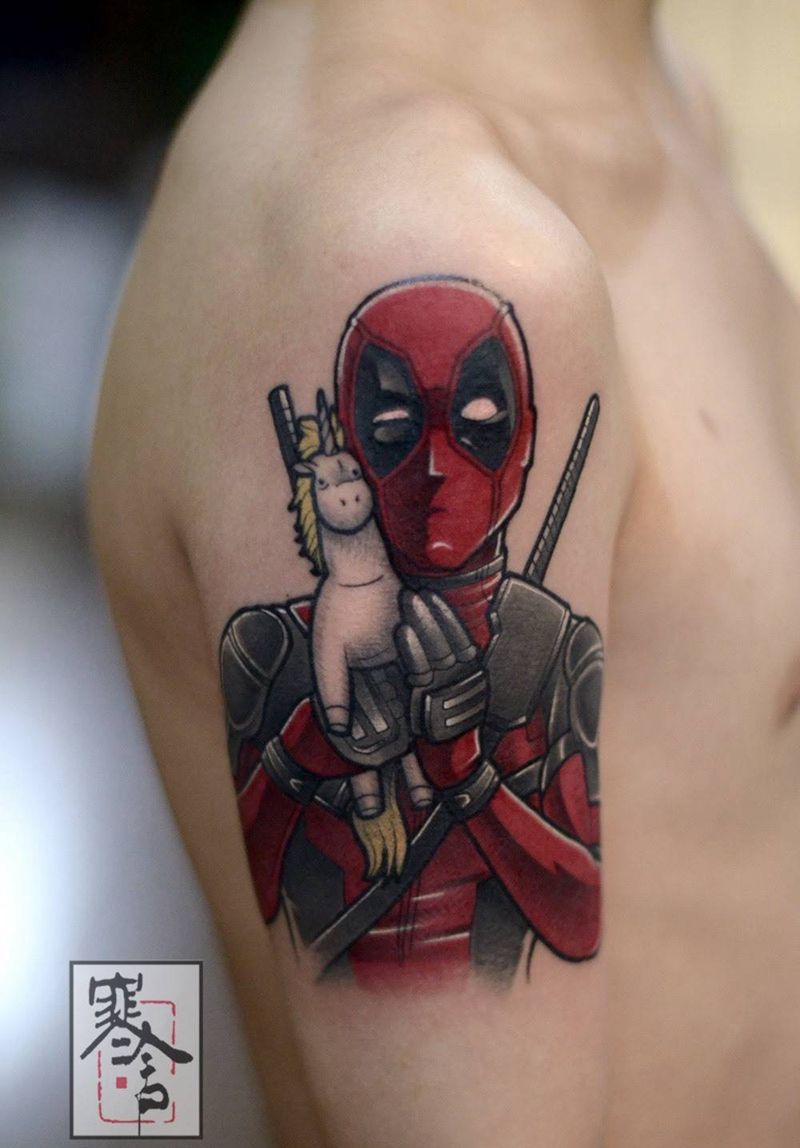 死侍纹身图片_手臂New School纹身图案