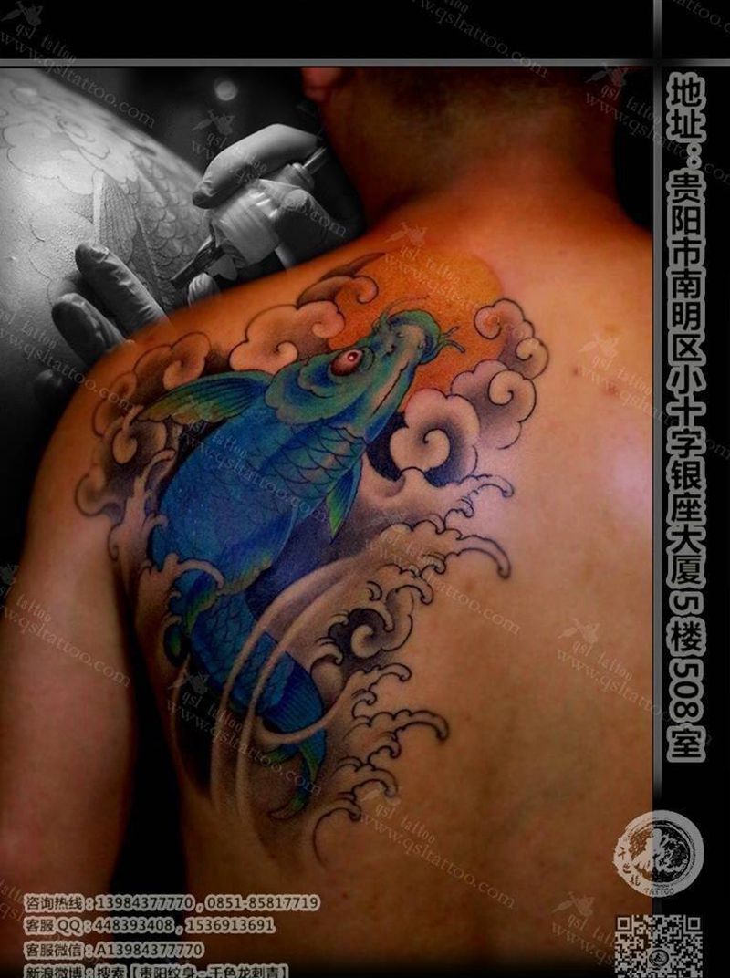 传统鲤鱼纹身图片