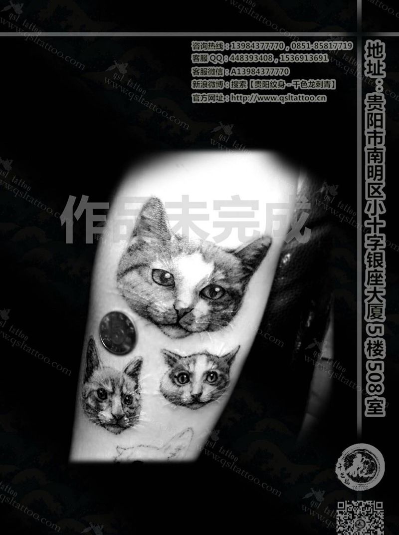写实猫咪纹身图片