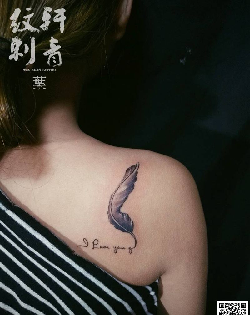 小清新羽毛纹身图片