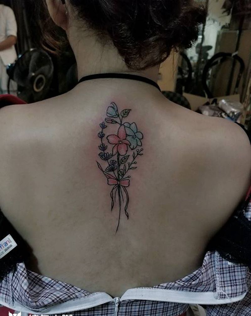 清新小花纹身图片