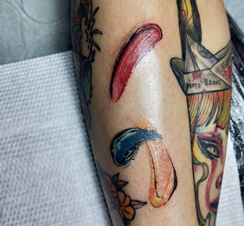 颜料纹身图片_手臂腿部Old School纹身图案