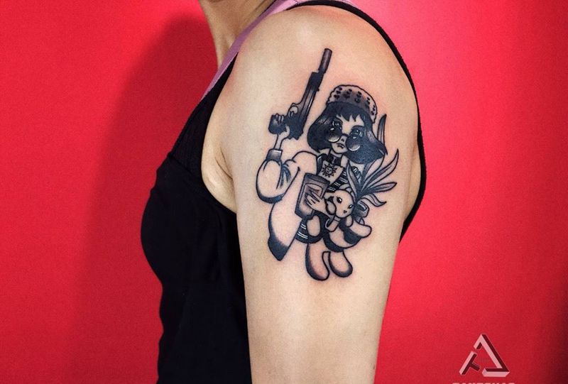 这个杀手不太冷纹身图片_Old School纹身图案