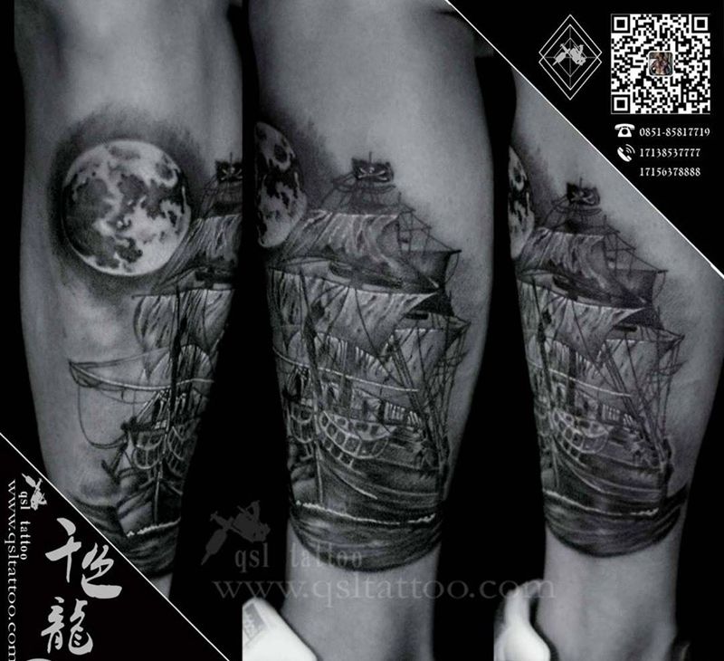 扬帆起航 遮盖纹身图片