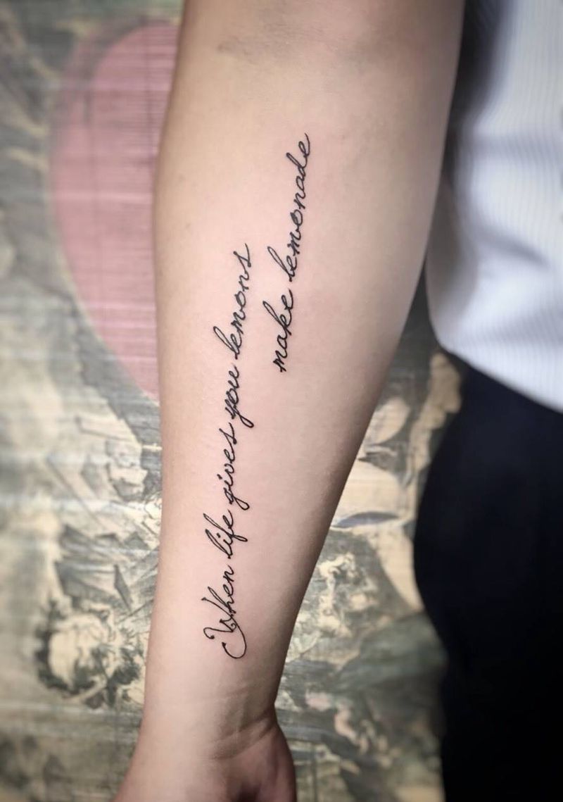 客人座右铭纹身图片_成品手臂手部原创情侣清新纹身图案