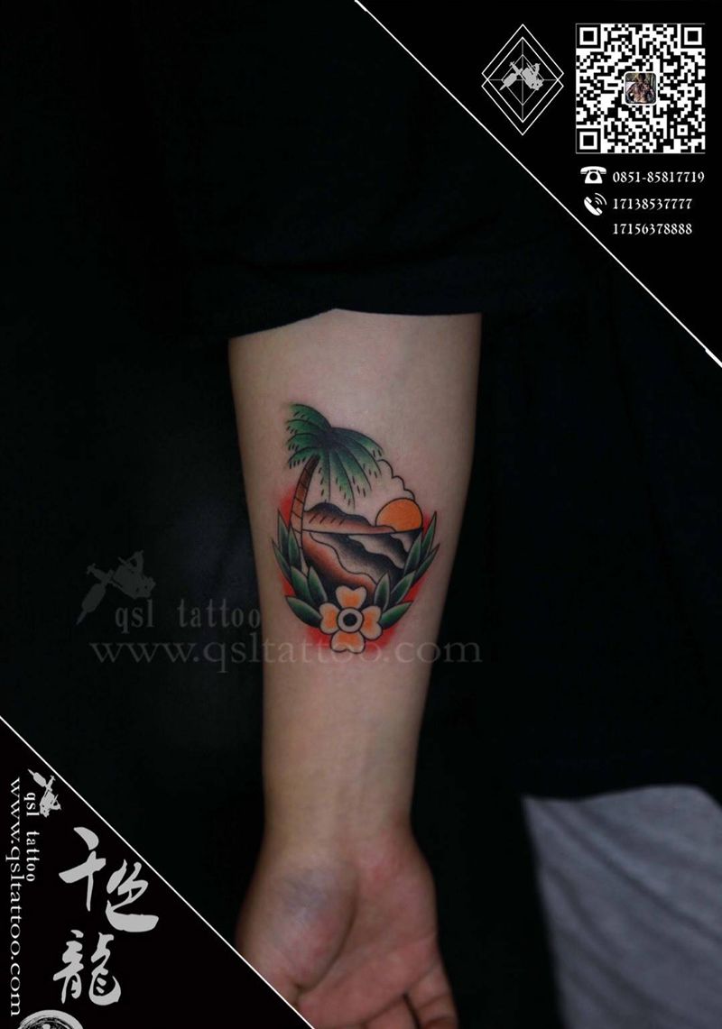 风景小图纹身图片