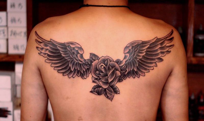 欧美翅膀纹身图片
