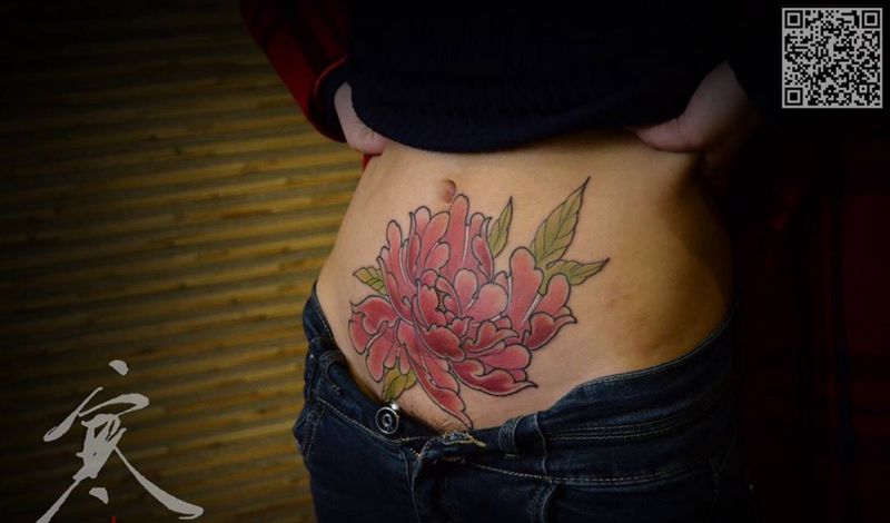 牡丹纹身图片