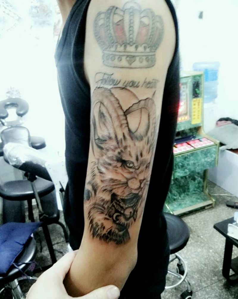 羊猫纹身图片