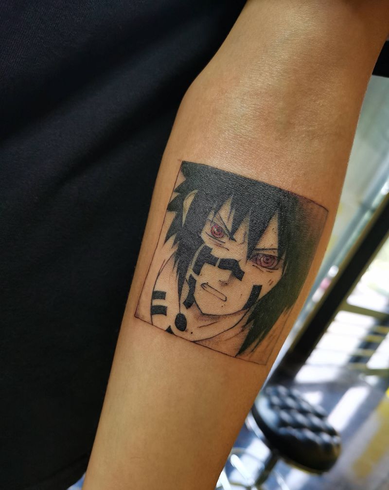 佐助纹身图片_手臂欧美写实纹身图案