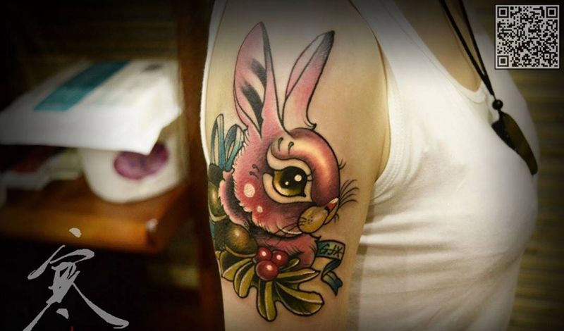 萌萌兔纹身图片