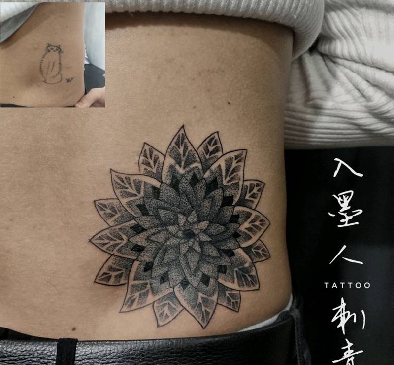 梵花  点刺纹身图片