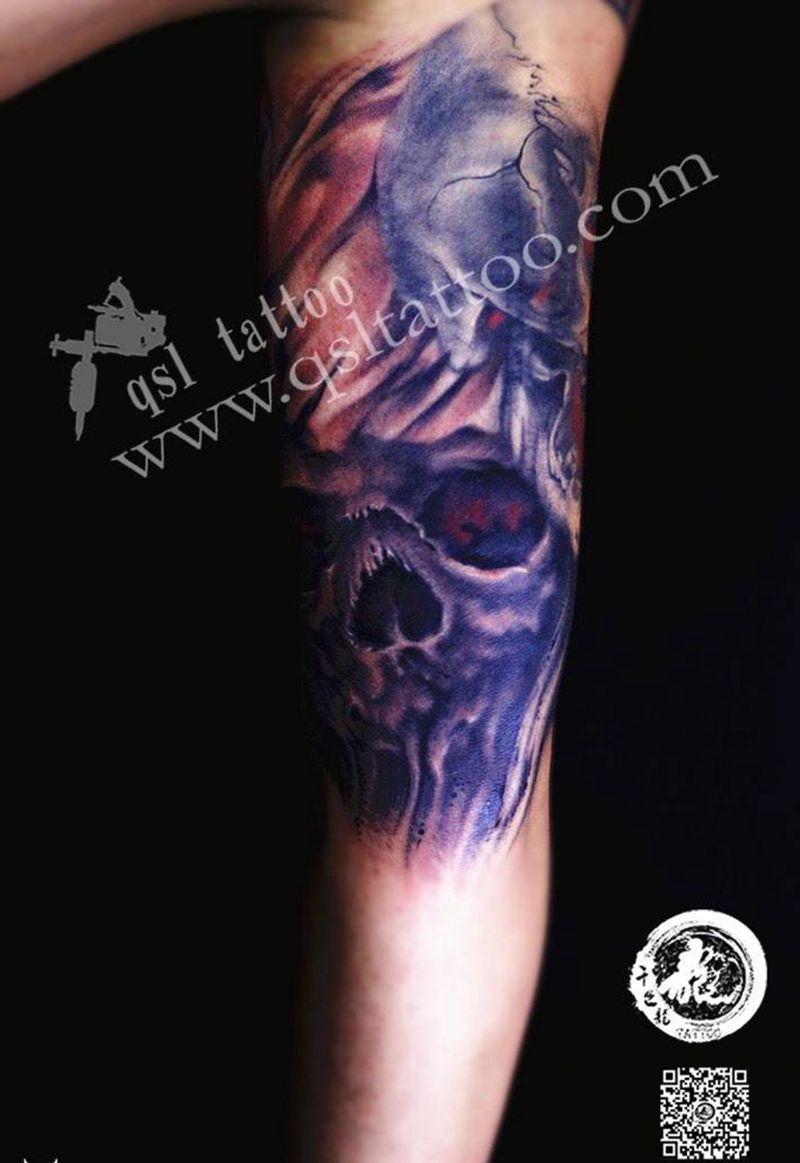 骷髅☠️纹身图片