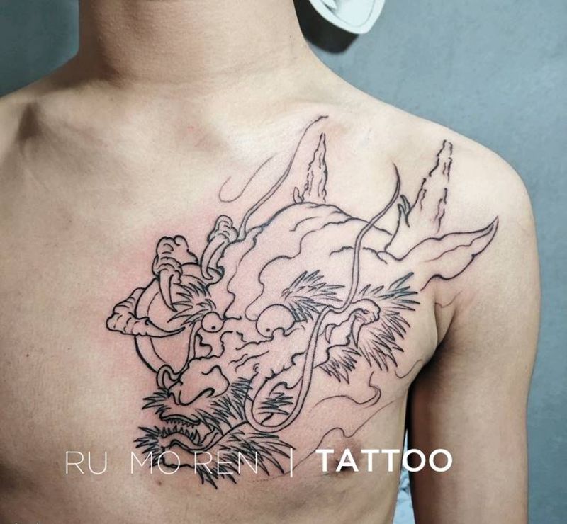 龙头纹身图片