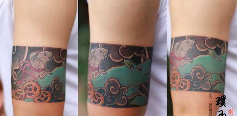 定制传统生肖臂环纹身图片