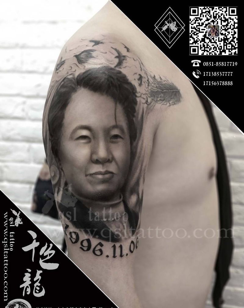 母亲 肖像纹身图片