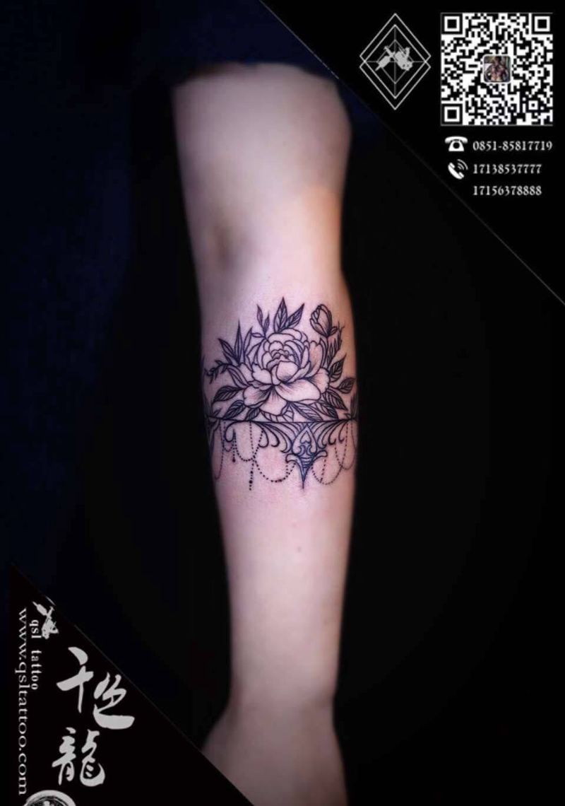 素花 臂环纹身图片