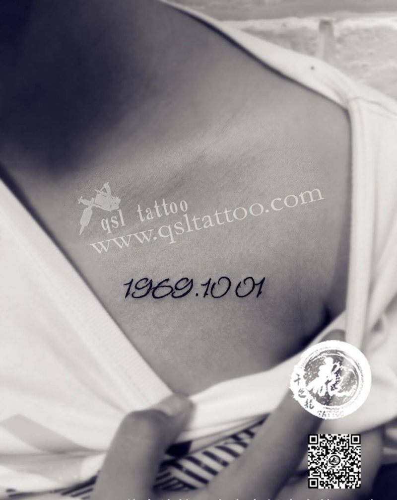 胸口 数字纹身图片