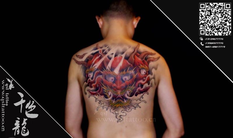 三面夜叉纹身图片