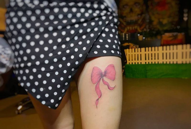 蝴蝶结纹身图片