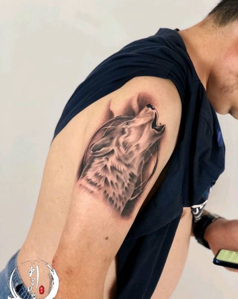 饿狼传说纹身图片_动物纹身图案