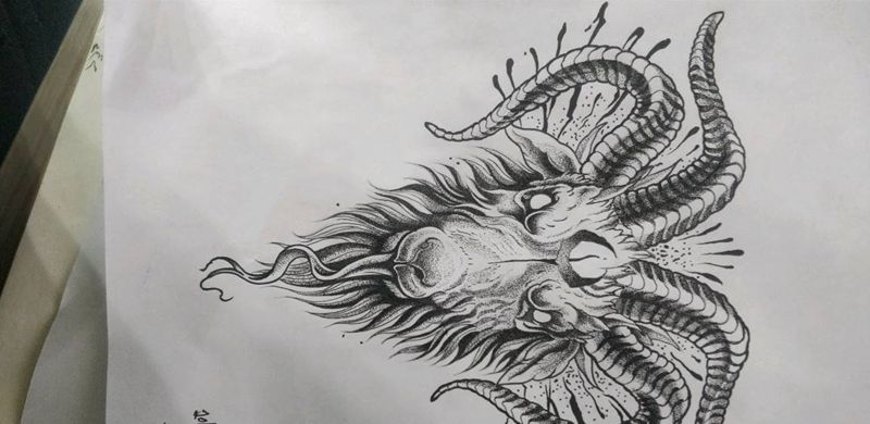 羊头纹身图片